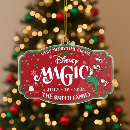 Discover Personalized Disney Magic Cruise Ornament 2025, Very Merrytime Christmas Ornament, Goofy Disney Cruise Ornament