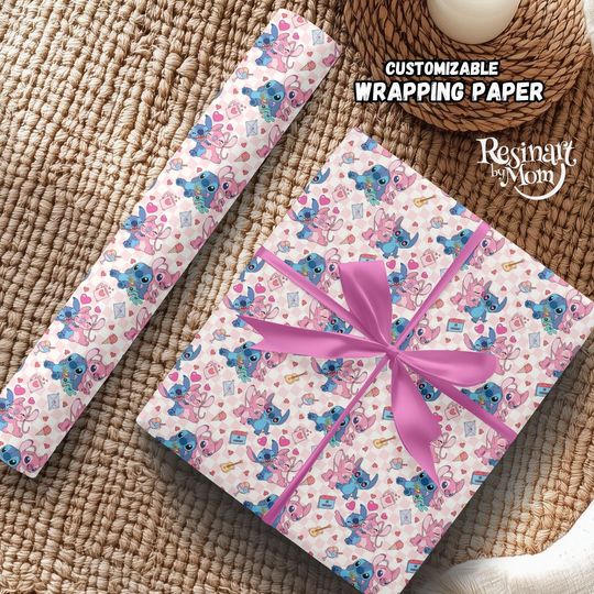 Discover Gift Wrapping Paper, Stitch and Angel Wrapping Paper, Custom Gift Wrap for Holidays