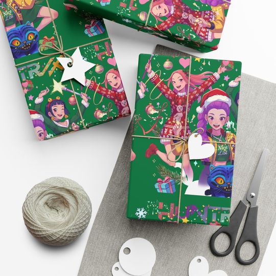 Kpop Demon Hunters | Huntrix Christmas | Festive Gift Wrap Papers for Holiday Celebrations, Christmas Wrapping Paper