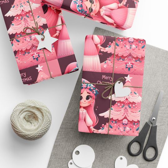 Discover Christmas Princess Wrapping Paper, Holiday Gift Wrap, Unique Girls Gift Wrap, Festive Wrapping Paper, Christmas Home Decor, Kids Presents