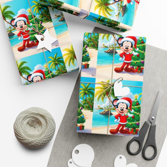 Discover Wrapping Paper, Mickey Inspired Christmas Gift Wrap for Kids, Holiday Present Packaging, Xmas Decor, Cute, Festive