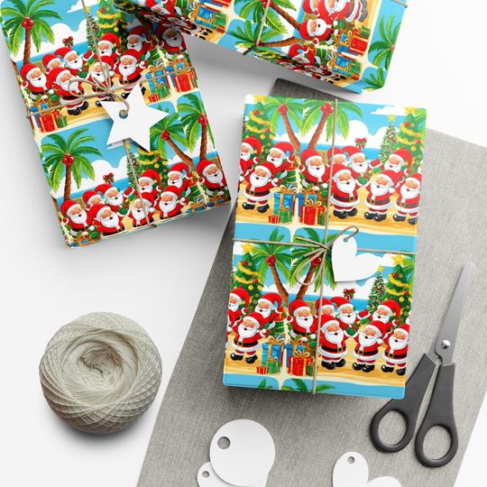 Discover Gift Wrap Papers, Santa Inspired Christmas Paper for Kids, All Santa Friends, Holiday Wrapping Supplies, Festive Gift Wrap, Xmas Crafting