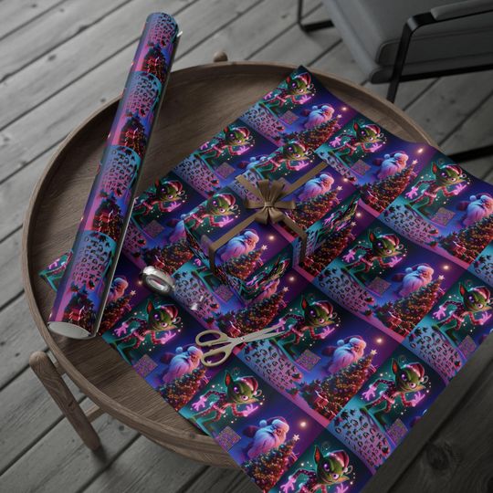 Discover Christmas Wrapping Papers, funny character Meets Santa inspired Gift Wrap, Holiday Present Design, Festive Wrapping Sheets, Xmas Packaging Paper,