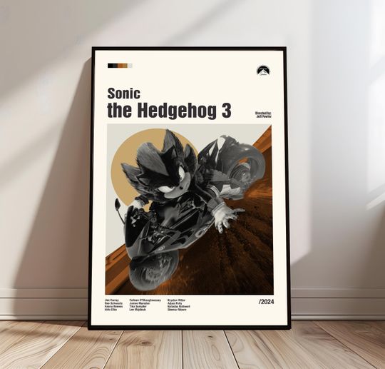 Discover Sonic the Hedgehog 3 Poster | Film Poster | Midcentury Modern Art | Minimalist Print | Retro Poster | Vintage Print Art | Gifts for him
