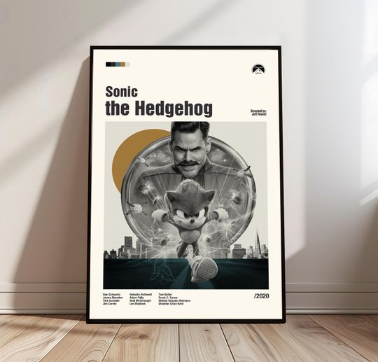 Discover Sonic the Hedgehog Poster | Film Poster | Midcentury Modern Art | Minimalist Print | Retro Poster | Vintage Print Art | Gifts for him