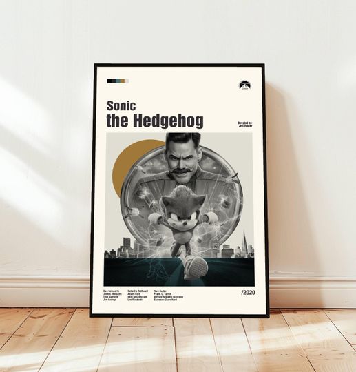 Discover Sonic the Hedgehog Poster / Movie Poster / Midcentury Modern Art / Minimalist Art / Vintage Print /  Retro Modern Poster / Gift for him