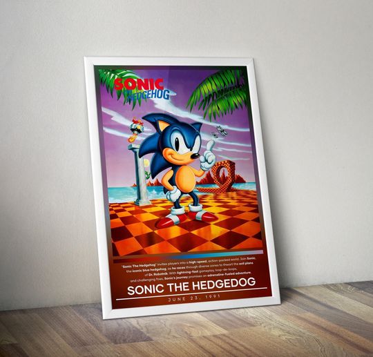 Discover Sonic The Hedgedog Poster | Sonic Print | Gaming Poster | Video Game Poster | Wall Decor Poster | Large Poster Print | Gamer Gift