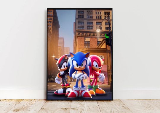 Sonic, Shadow & Knuckles Art Print: Urban Gamer Room Decor