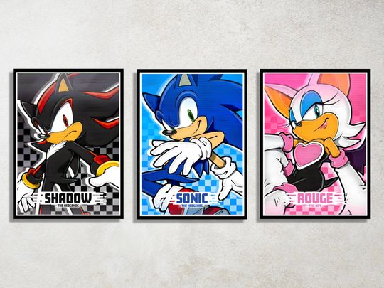Discover Sonic the Hedgehog Digital Download Poster Bundle for bedroom decor, party decor, game room decor
