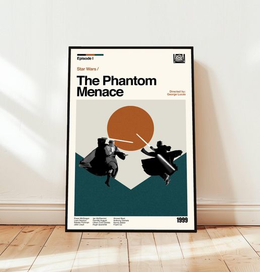 Star Wars: The Phantom Menace Poster / Movie Poster / Midcentury Modern Art / Minimalist Art / Vintage Print /  Retro Modern Poster