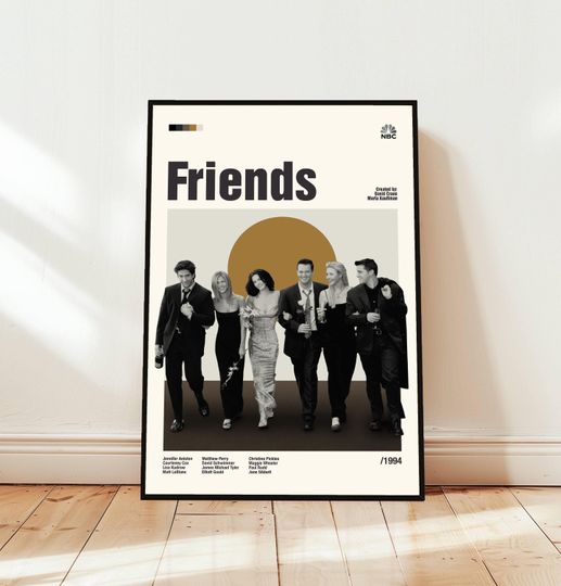 Friends Poster / Movie Poster / Midcentury Modern Art / Minimalist Art / Vintage Print /  Retro Modern Poster / Gift for him
