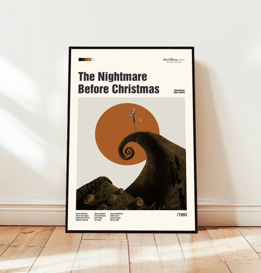 The Nightmare Before Christmas Poster / Movie Poster / Midcentury Modern Art / Minimalist Art / Vintage Print /  Retro Modern Poster