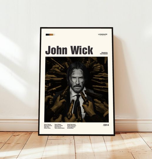 John Wick/ Movie Poster / Midcentury Modern Art / Minimalist Art / Vintage Print /  Retro Modern Poster / Gift for him