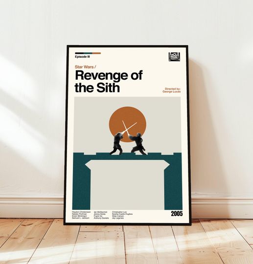 Star Wars: Revenge of the Sith Poster / Movie Poster / Midcentury Modern Art / Minimalist Art / Vintage Print /  Retro Modern Poster