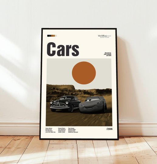 Discover Cars Poster / Movie Poster / Midcentury Modern Art / Minimalist Art / Vintage Print /  Retro Modern Poster / Gift for him