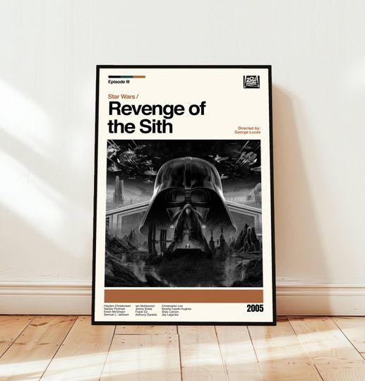 Star Wars: Revenge of the Sith Poster / Movie Poster / Midcentury Modern Art / Minimalist Art / Vintage Print /  Retro Modern Poster