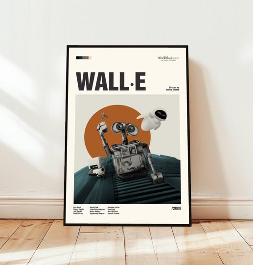Discover Wall-E Poster / Movie Poster / Midcentury Modern Art / Minimalist Art / Vintage Print /  Retro Modern Poster / Gift for him