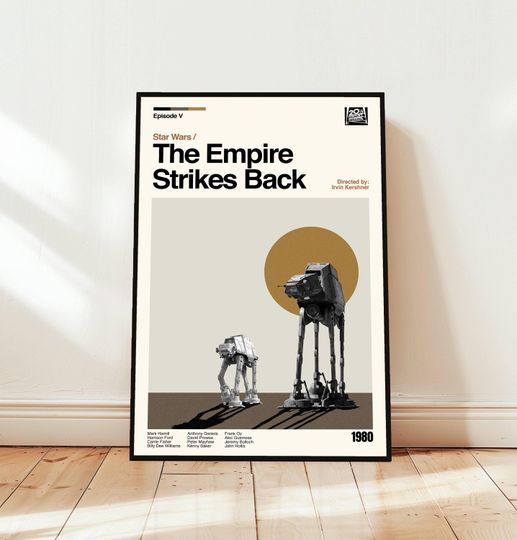 Star Wars: The Empire Strikes Back Poster / Movie Poster / Midcentury Modern Art / Minimalist Art / Vintage Print /  Retro Modern Poster