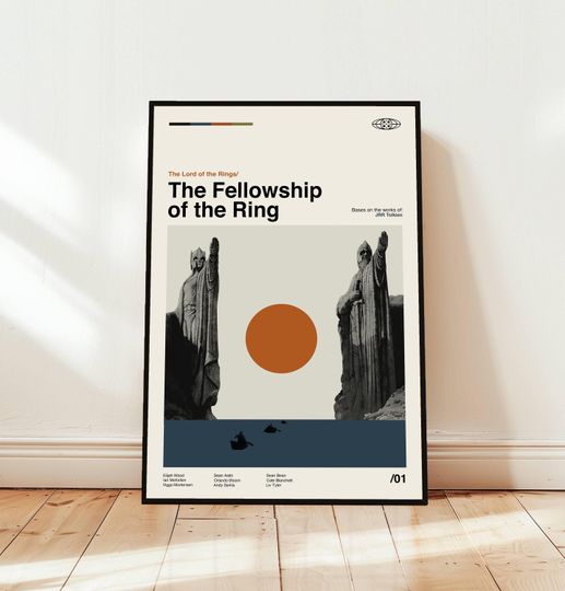 Discover The Fellowship of the Ring Poster / Movie Poster / Midcentury Modern Art / Minimalist Art / Vintage Print /  Retro Modern Poster