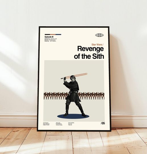 Star Wars: Revenge of the Sith Poster / Movie Poster / Midcentury Modern Art / Minimalist Art / Vintage Print /  Retro Modern Poster