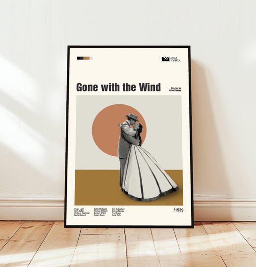Discover Gone with the Wind Poster / Movie Poster / Midcentury Modern Art / Minimalist Art / Vintage Print /  Retro Modern Poster / Gift for him