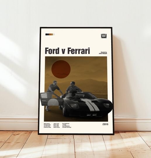Discover Ford v Ferrari Poster / Movie Poster / Midcentury Modern Art / Minimalist Art / Vintage Print /  Retro Modern Poster / Gift for him
