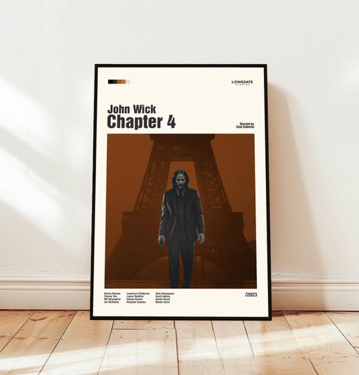 John Wick Chapter 4 Poster / Movie Poster / Midcentury Modern Art / Minimalist Art / Vintage Print /  Retro Modern Poster / Gift for him