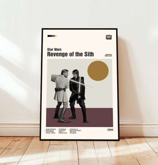 Star Wars: Revenge of the Sith Poster / Movie Poster / Midcentury Modern Art / Minimalist Art / Vintage Print /  Retro Modern Poster