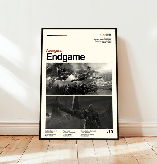 Discover Avengers: Endgame Poster / Movie Poster / Midcentury Modern Art / Minimalist Art / Vintage Print /  Retro Modern Poster / Gift for him