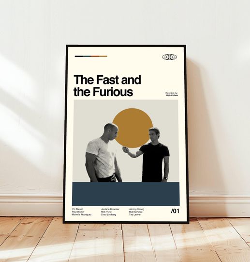 Discover The Fast And The Furious Poster / Film Poster / Midcentury Modern Art / Minimalist Art / Vintage Print /  Retro Modern Poster / Gift for him