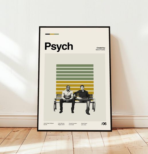 Discover Psych Poster / Movie Poster / Midcentury Modern Art / Minimalist Art / Vintage Print /  Retro Modern Poster / Gift for him