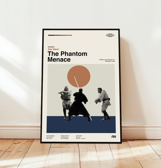 Star Wars: The Phantom Menace Poster / Movie Poster / Midcentury Modern Art / Minimalist Art / Vintage Print /  Retro Modern Poster