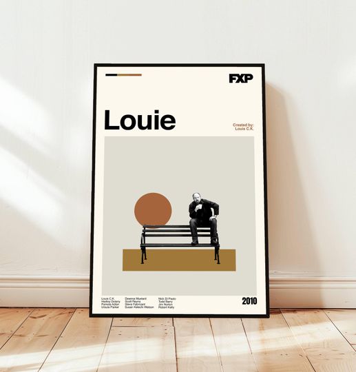 Discover Louie Poster / Movie Poster / Midcentury Modern Art / Minimalist Art / Vintage Print /  Retro Modern Poster / Gift for him
