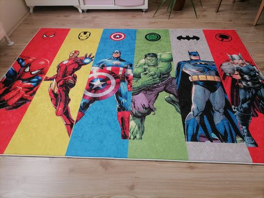 Discover Marvel Avengers Super Heroes Decor Kids Room Rug Gift