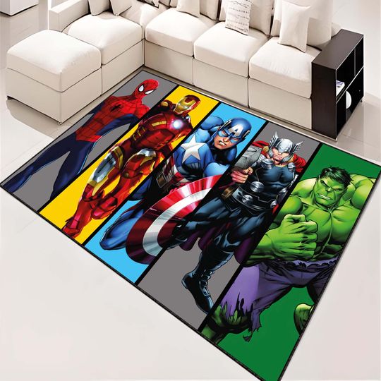 Discover Avenger Rug, Super Hero Rug, Marvel Rug, Kids Room Rug, Play Room Rug, indoor Rug, Decorative Rug, Floor Rug, Washable Rug, Hulk Rug, Iron