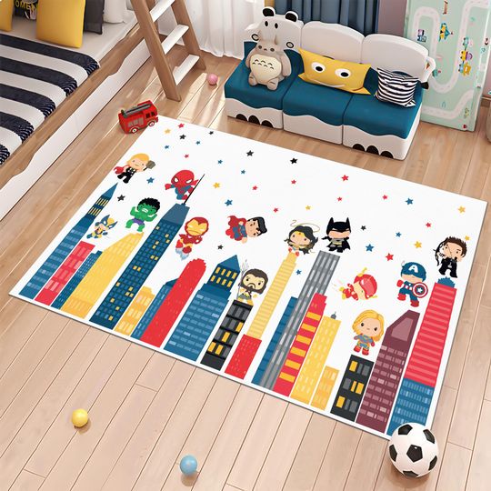Discover Super Heros Rug,Marvel Rug,Kids Rug,Colorful Rug,Custom Rug,Nursery Rug,Customized Rug,Cute Rug,Area Rug,Nursery Decor,Gift for Kids