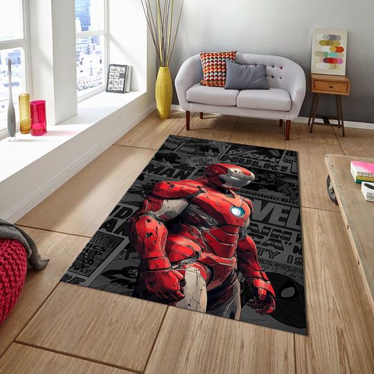 Discover Iron Man Rug, Avengers Rug, Comics Cartoon Cover Rug, Superhero Rug, Game Room Rug, Popular Rug, Movie Rug, Teen Room Rug
