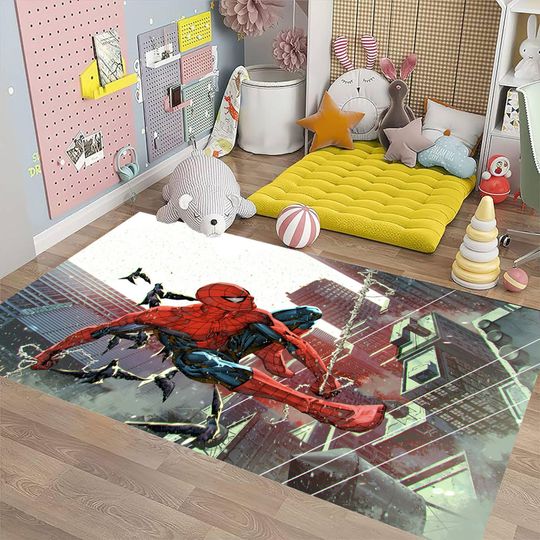 Discover Spider-Man Across the Spider-Verse Rug | Superhero Area Carpet | Marvel Kids Room Decor | Miles Morales Gift | Multiverse Home Decoration