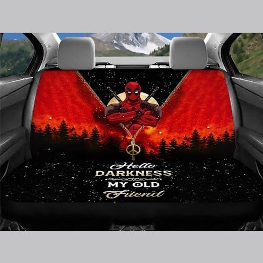 Deadpool Hello Darkness My Old Friend Zipper Pattern Car Rear Seat Cover