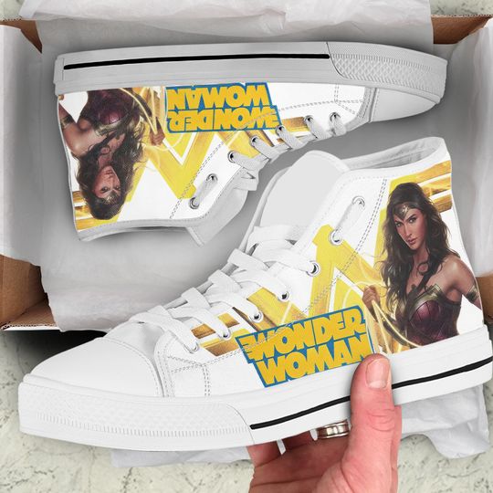 Wonder Woman High Top Sneakers, Wonder Woman Hero Shoes