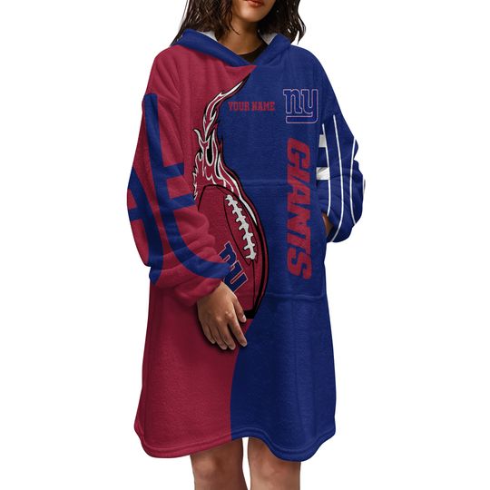 Personalized football New York Giants Blanket Hoodie Unisex Hoodie For Football Fans