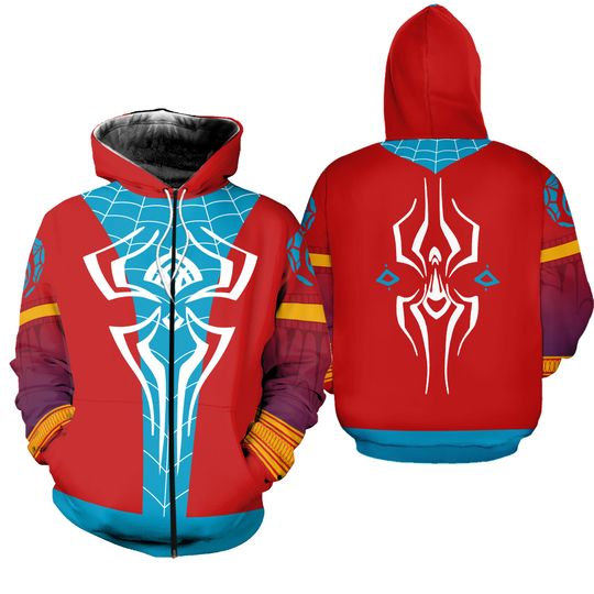 Pavitr Prabhakar 3D Full Over Print Hoodie | Spider Man Across The SpiderVerse Shirt | Spider Man Suit Sweatshirt | Pavitr Prabhakar Costume