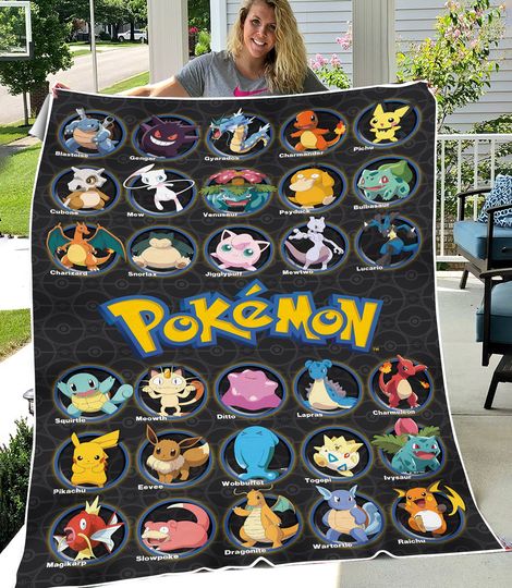 PKM Cartoon Anime Flannel Blanket