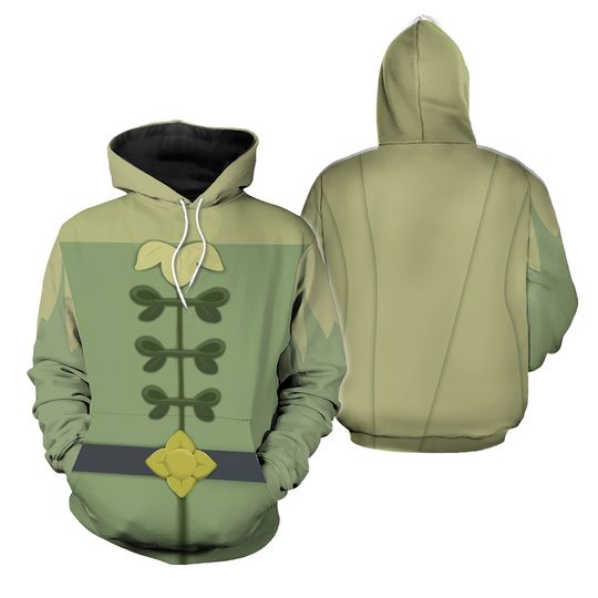 Prince Naveen Costume Hoodie And Joggers, Princess And The Frog Cosplay Set, Disney Halloween Outfit For Men, Disney Cosplay Hoodie