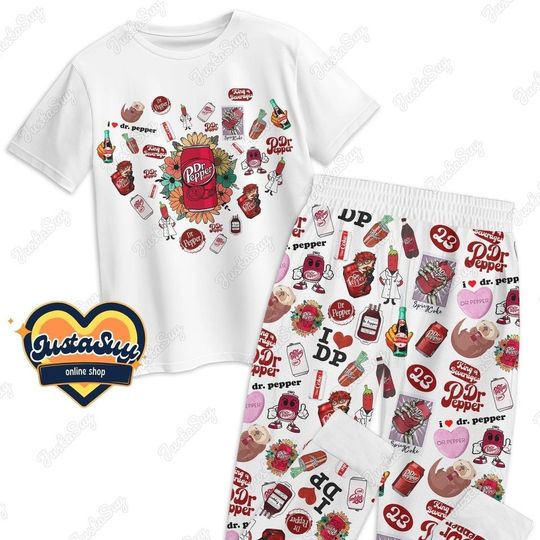 Dr Pepper Pajamas Set, Dr Pepper Shirt, Dr Pepper Pajamas, Dr Pepper Pants, Dr Pepper Gift, Drinking Lover Shirt, Dr Pepper T-Shirt