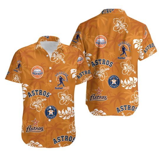 Houston Baseball Team Astross Hawaiian Button Down Shirt