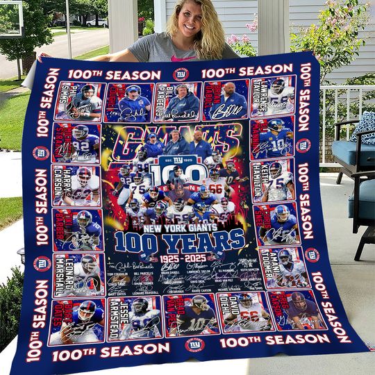 New York Giants 100 Years Of Memories 1925-2025 Fleece Blanket