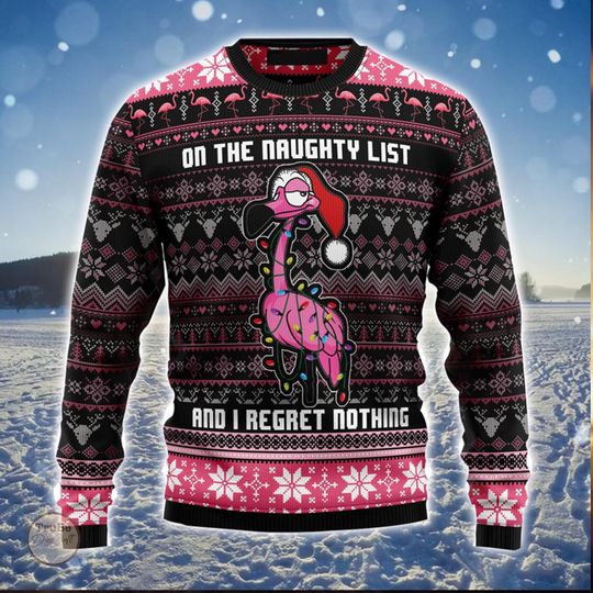 Discover Funny Flamingo Ugly Christmas Sweater