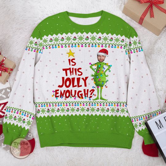 Discover Custom Face Ugly Christmas Sweater, funny character Family Holiday Pullover