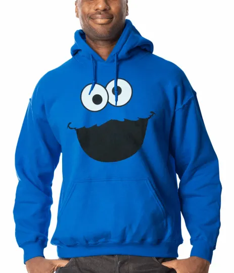 Cookie Monster Face Adult Hoodie